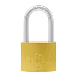 Candado de hierro gancho largo dorado E4L 50 mm Feiteli