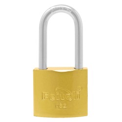 Candado de hierro gancho largo dorado E4L 32 mm Feiteli
