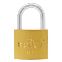 Candado de hierro gancho corto dorado E4 38 mm Feiteli