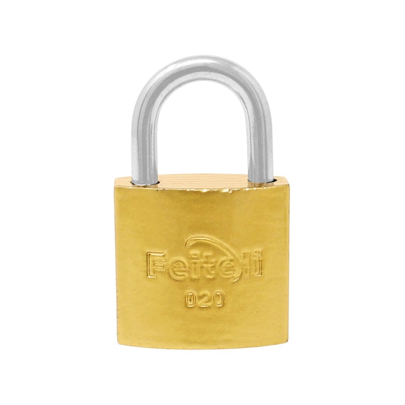 Candado de hierro gancho corto dorado E4 20 mm Feiteli