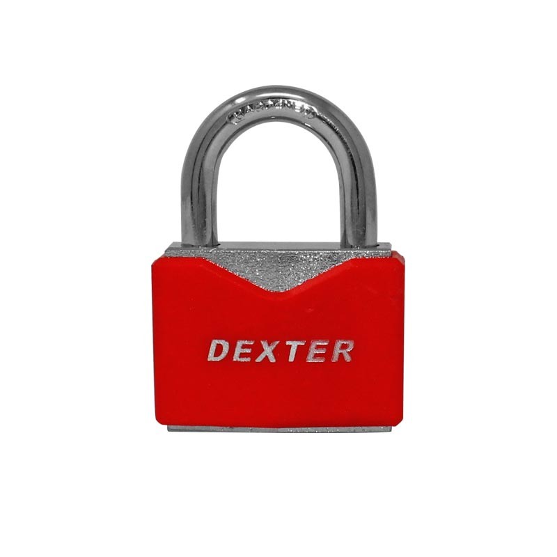 Candado metálico rojo gancho corto 50 mm 16949 Dexter