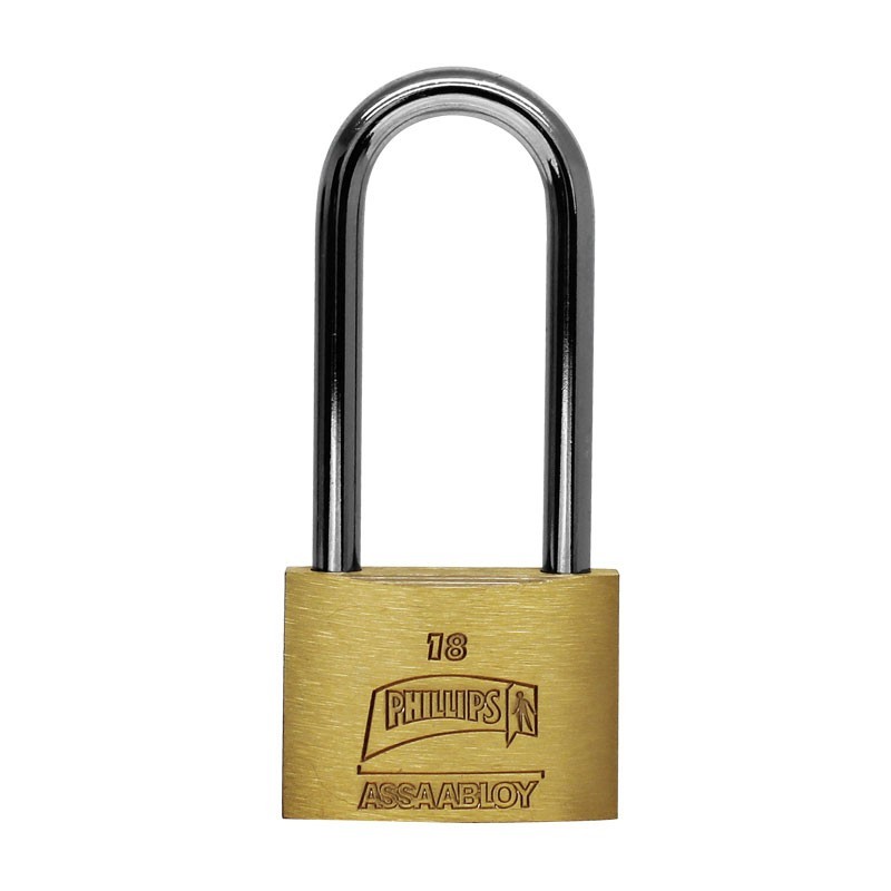 Candado gancho largo de latón macizo 18 GL Phillips