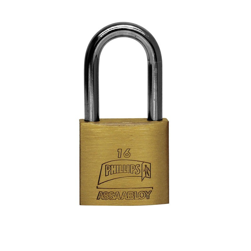 Candado gancho largo de latón macizo 16 GL Phillips