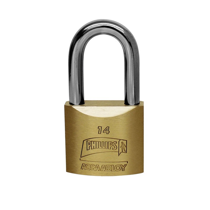 Candado gancho largo de latón macizo 14 GL Phillips