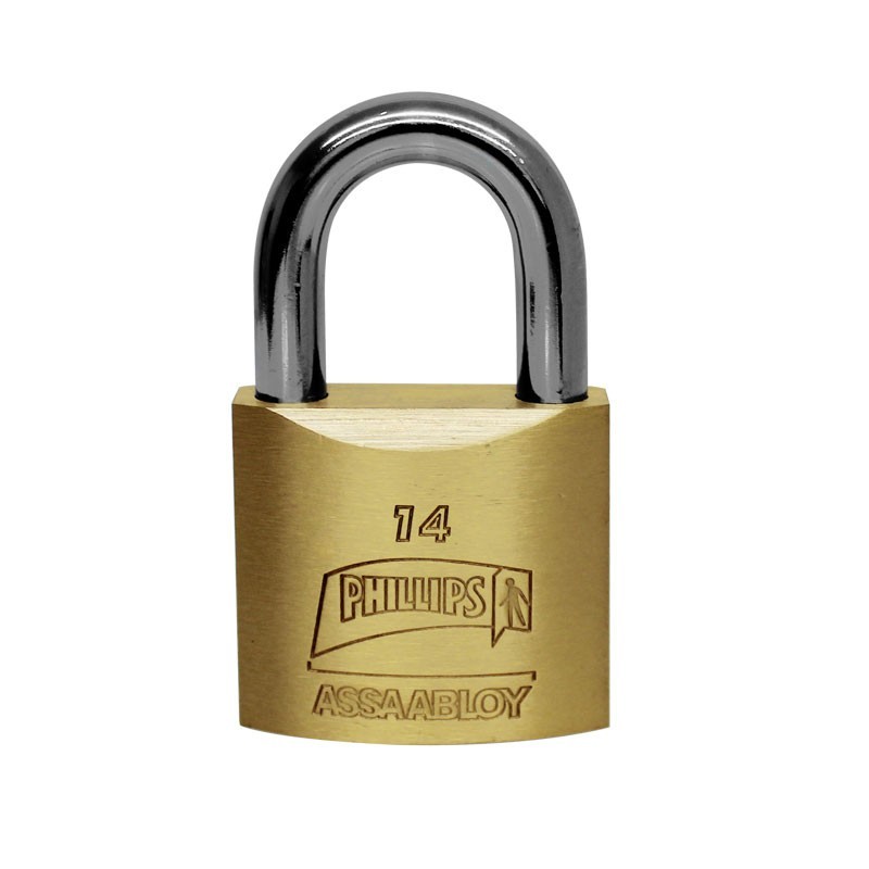 Candado gancho corto de latón macizo 14 Phillips