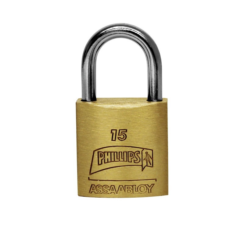 Candado gancho corto de latón macizo 15 Phillips