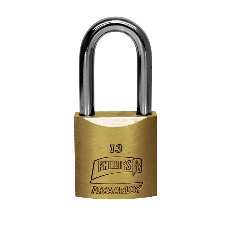 Candado gancho largo de latón macizo 13 GL Phillips