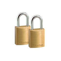 Juego de 2 candados latonados 20 mm Master Lock