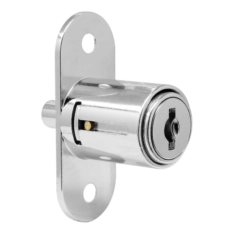 Cerradura de botón para puerta corrediza cromada Organización MZ