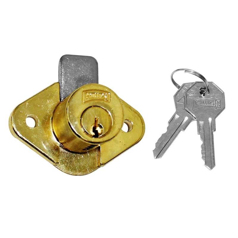 Cerradura para mueble latón brillante 21 Phillips