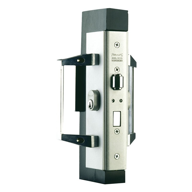 Cerradura tipo vaiven de doble acción aluminio natural 525 DC Phillips