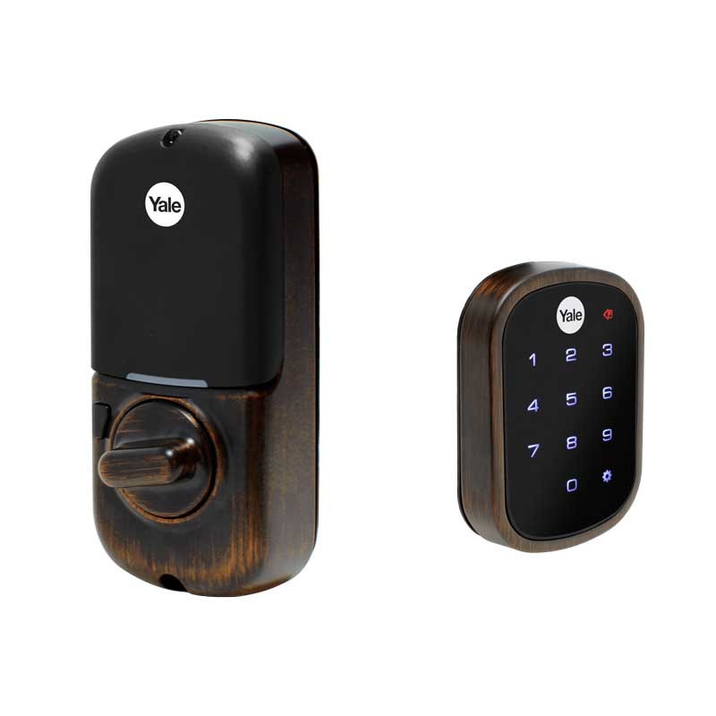 Cerrojo táctil sin llave cobre antiguo YRD 256 Yale