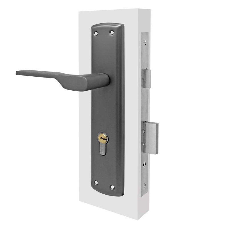 Cerradura para entrada Gris oxford 2533 / AM336 MBN Montela