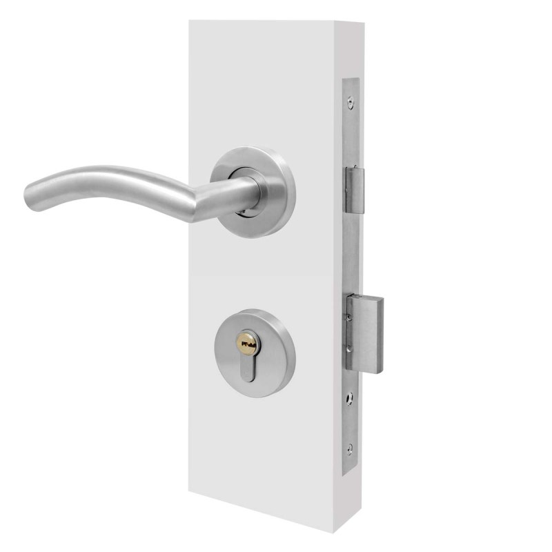 Cerradura para entrada Níquel satinado SS102 SS Montela