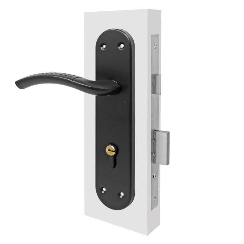 Cerradura para entrada Negro mate 2538 / AM106 BK Montela