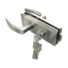 Cerradura para puerta de vidrio doble manija cilindro mariposa 1173 Herralum