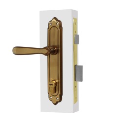 Cerradura para entrada principal derecha latón antiguo Barroco T60 Tesa