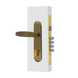 Cerradura para entrada principal latón antiguo MM Jerez Tesa