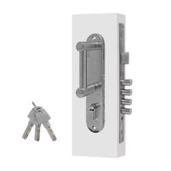 Cerradura para entrada principal izquierda cromo mate JM Jerez Tesa