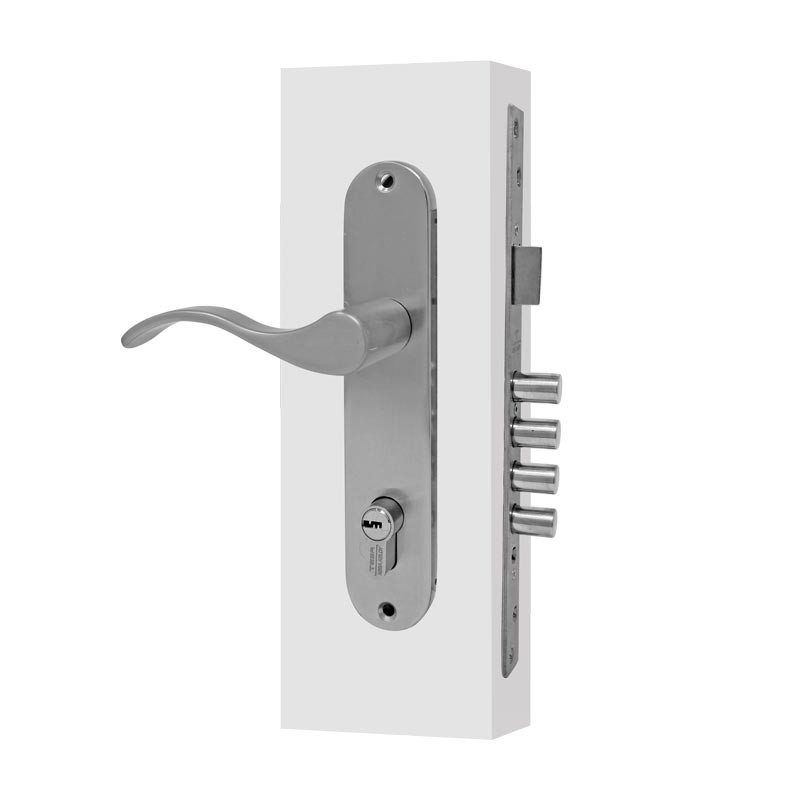 Cerradura para entrada principal derecha niquel satinado Hermes Tesa