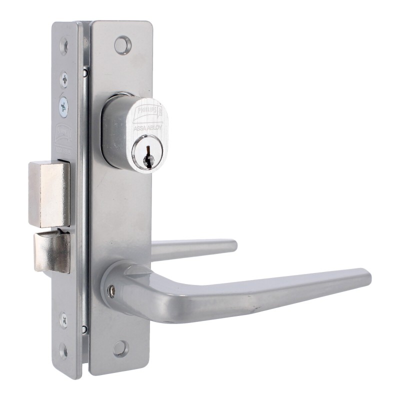 Cerradura de embutir gris para perfiles de aluminio 549 SLIM Phillips