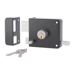 Cerradura de sobreponer Insta-Fácil negra Izquierda 176N Phillips